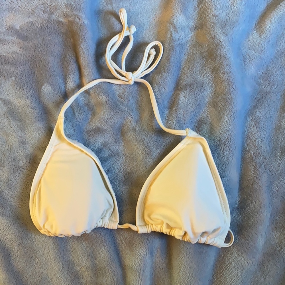 White Triangle Bikini Top